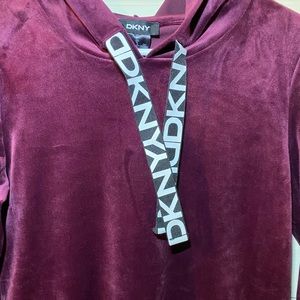 Burgundy DKNY Velour Sweater Dress sz M
